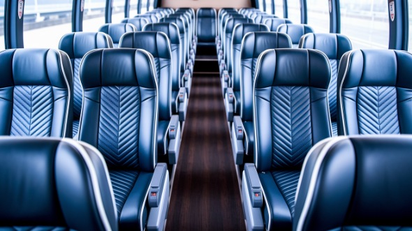 50 passenger charter bus inside longmont