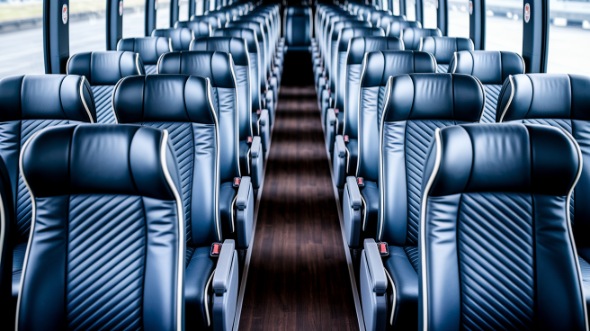 55 passenger charter bus inside longmont