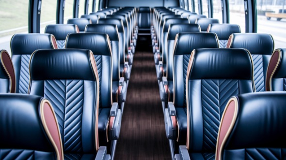 arvada 54 passenger charter bus inside